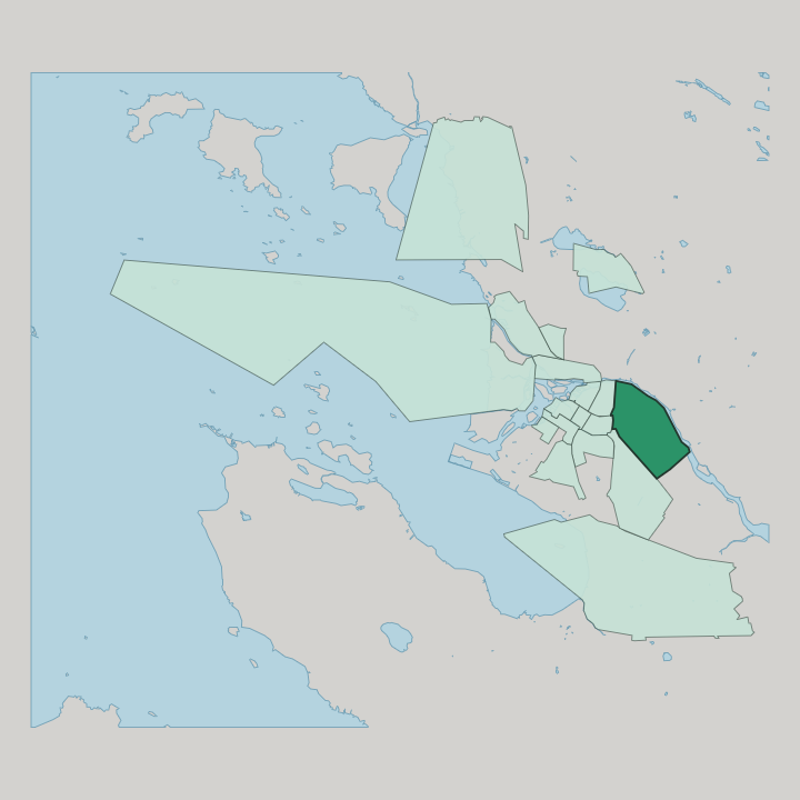 Map showing Oulunsuu — In Oulu