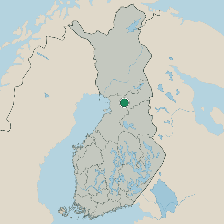 Map showing Pudasjärvi in Republic of Finland