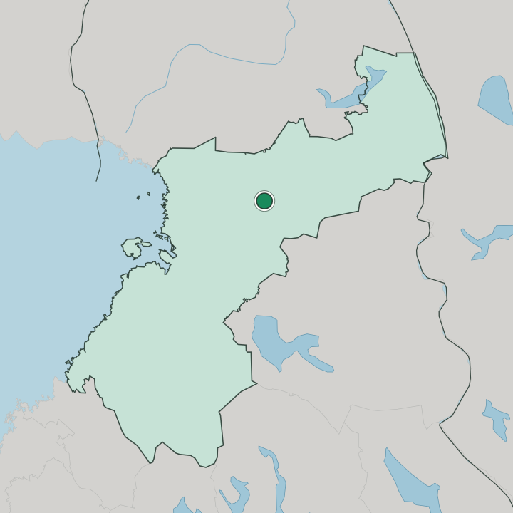 Map showing Pudasjärvi — In Pohjois-Pohjanmaa