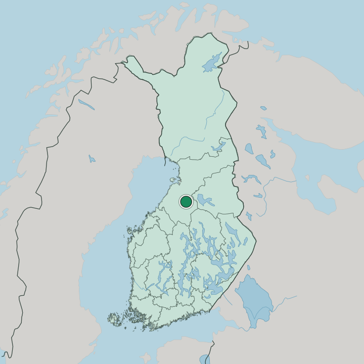 Map showing Pulkkila — In Finland