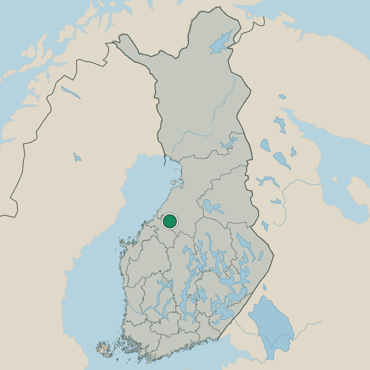 Map showing Sievi in Republic of Finland
