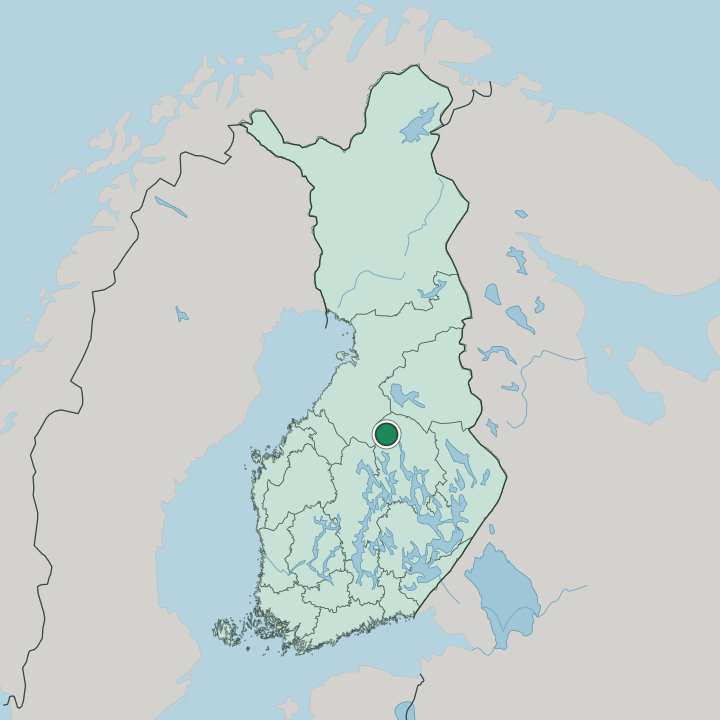Map showing Kiuruvesi — In Finland