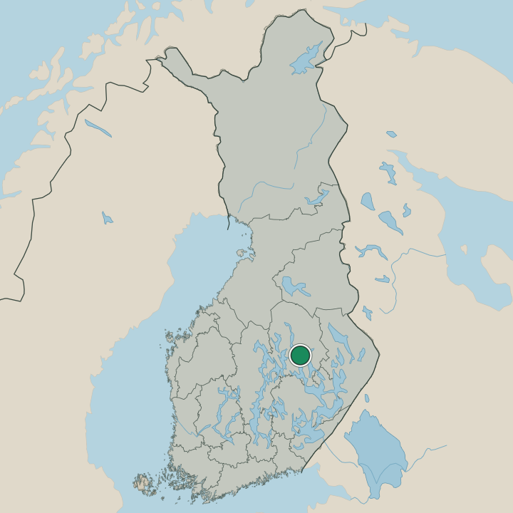 Map showing Kuopio in Republic of Finland