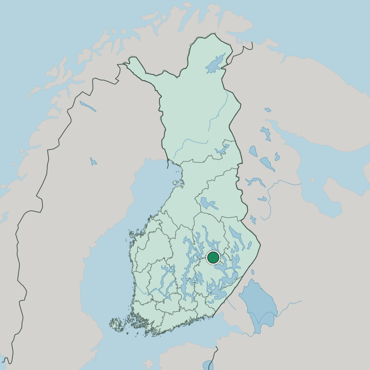 Map showing Leppävirta — In Finland