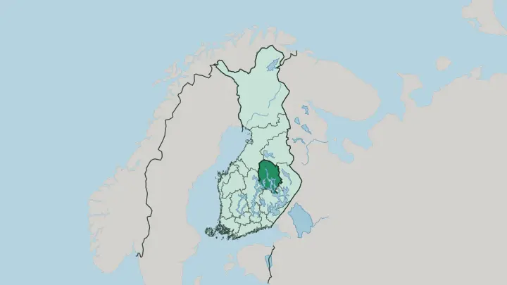 Map of Pohjois-Savo in Finland
