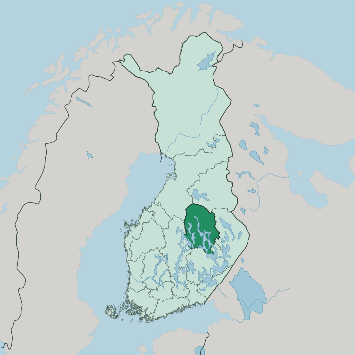 Map showing Pohjois-Savo — In Finland