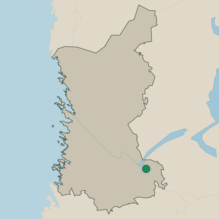 Map showing Huittinen in Satakunta