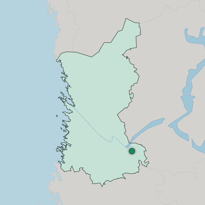 Map showing Huittinen — In Satakunta