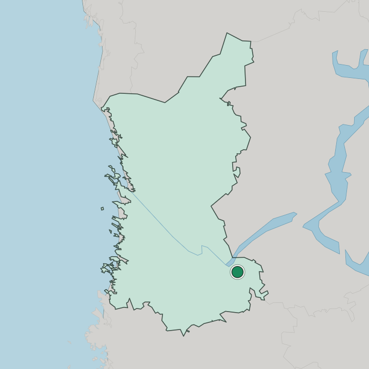 Map showing Huittinen — In Satakunta
