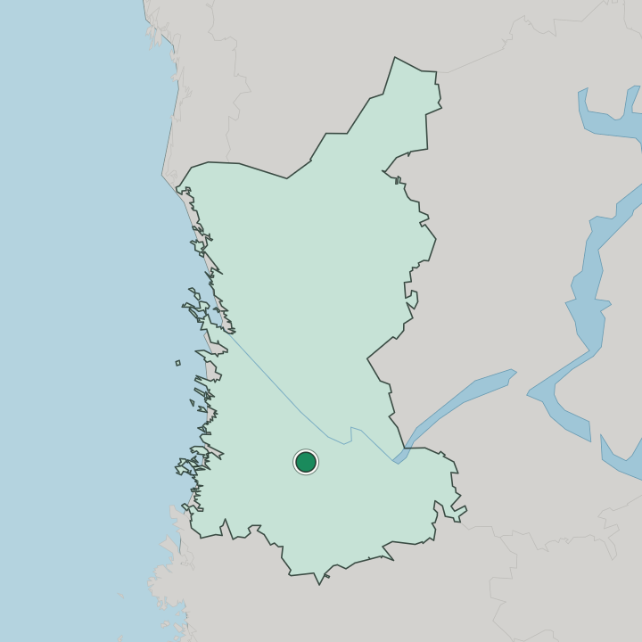 Map showing Kiukainen — In Satakunta