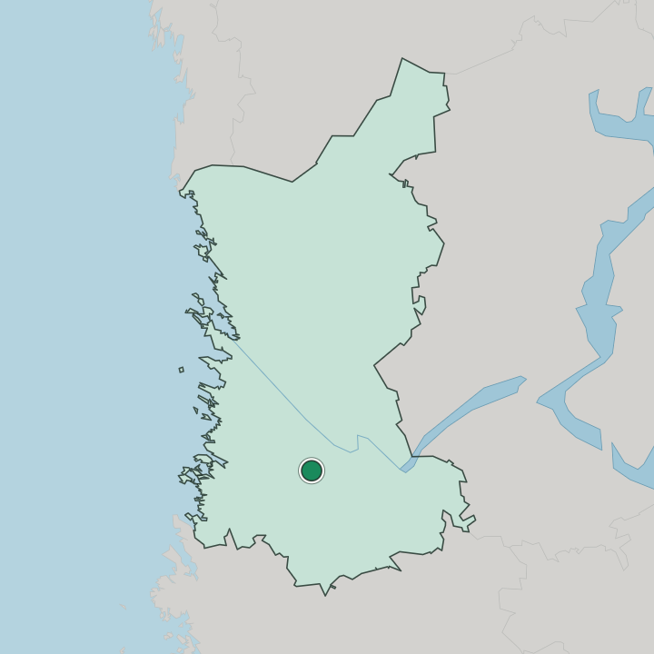 Map showing Kiukainen — In Satakunta