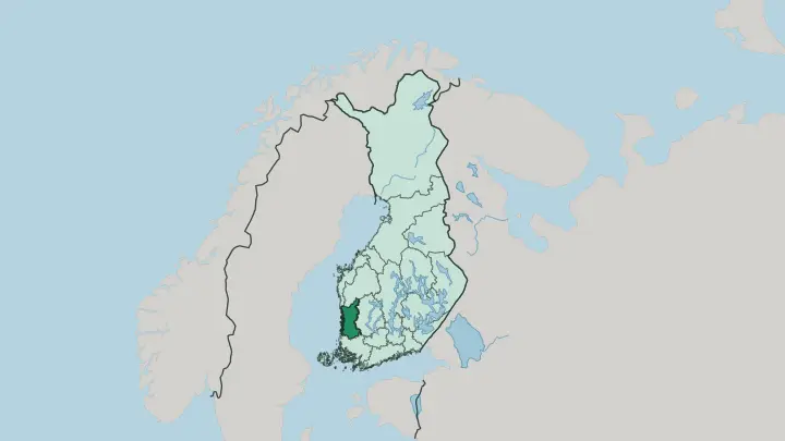 Map of Satakunta in Finland