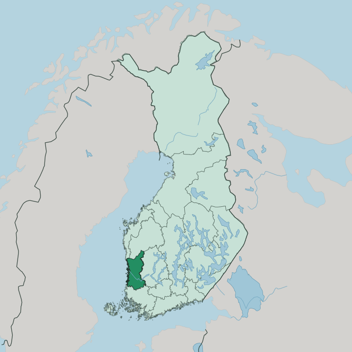 Map showing Satakunta — In Finland