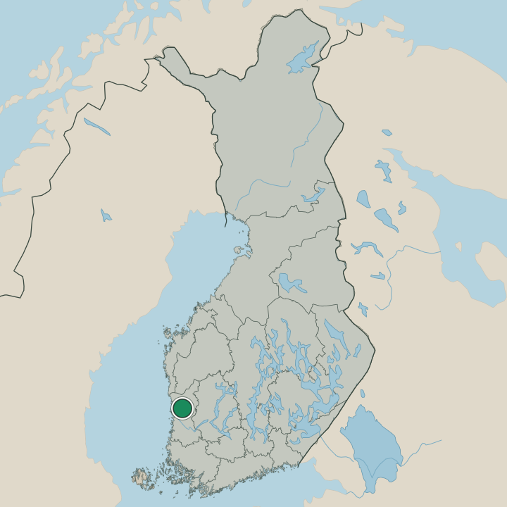 Map showing Pomarkku in Republic of Finland