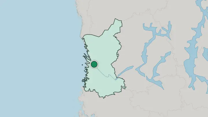 Map of Pori in Finland