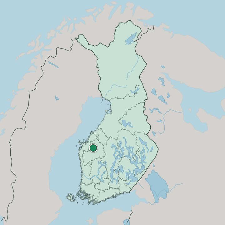Map showing Lapua — In Finland