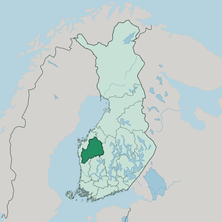 Map showing South Ostrobothnia — In Finland