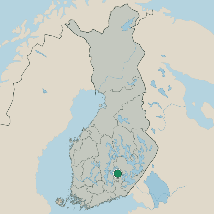 Map showing Hirvensalmi in Republic of Finland