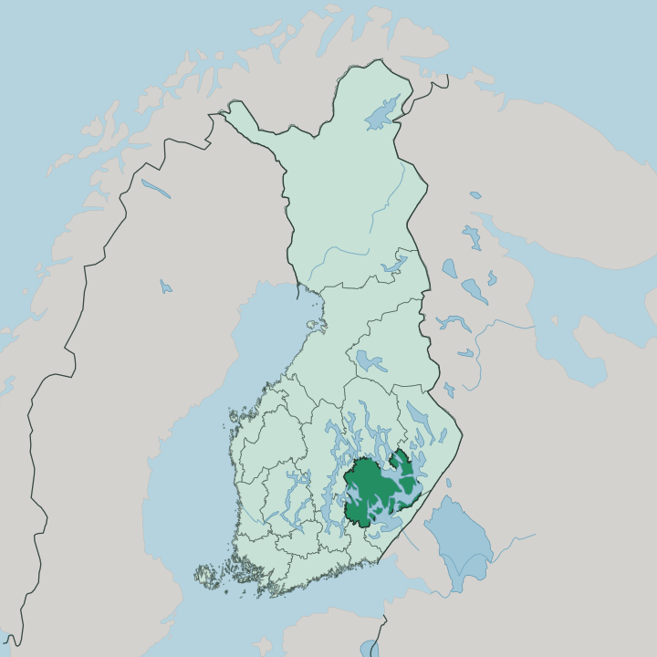 Map showing Southern Savonia — In Finland