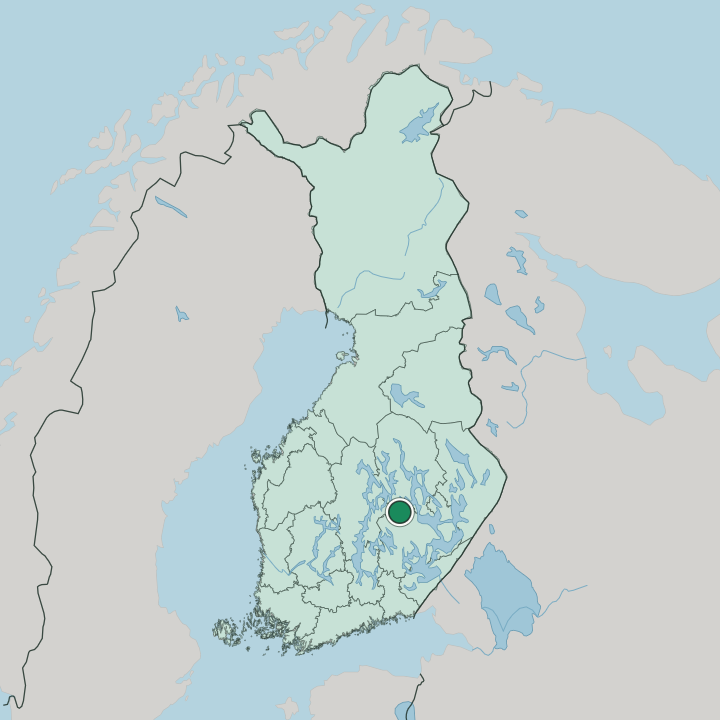 Map showing Pieksämäki — In Finland