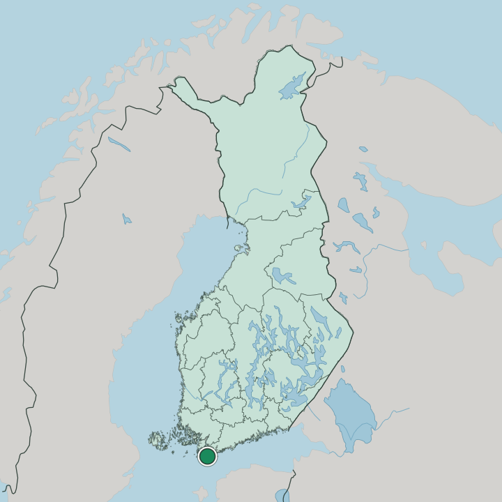 Map showing Hanko — In Finland