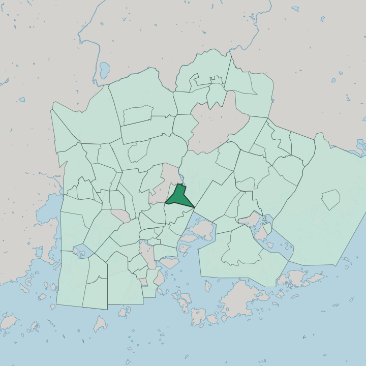 Map showing Arabianranta — In Helsinki