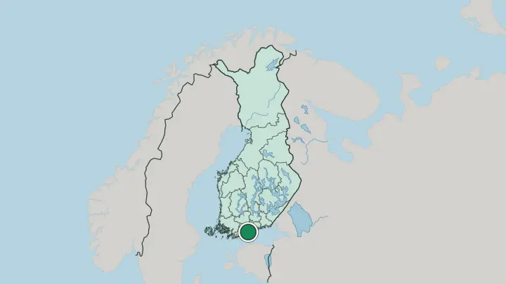 Map of Helsinki in Finland
