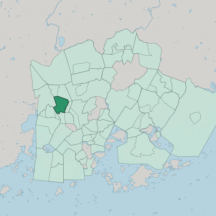 Map showing Etelä-Haaga — In Helsinki