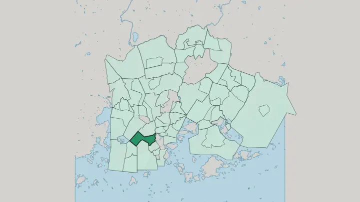 Map of Etu-Töölö in Helsinki