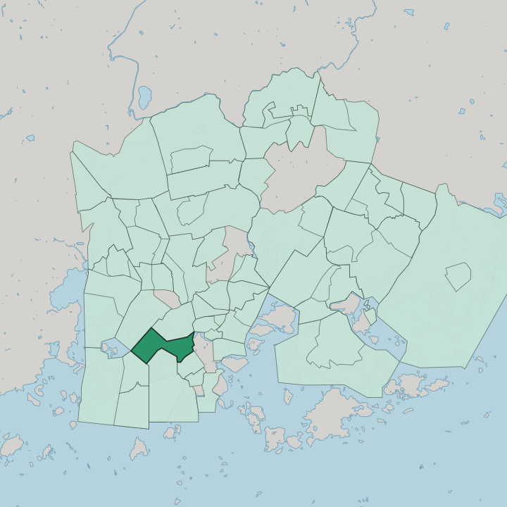 Map showing Etu-Töölö — In Helsinki