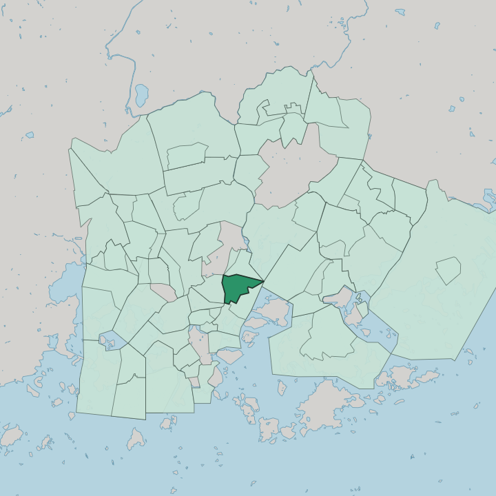 Map showing Hermanni — In Helsinki