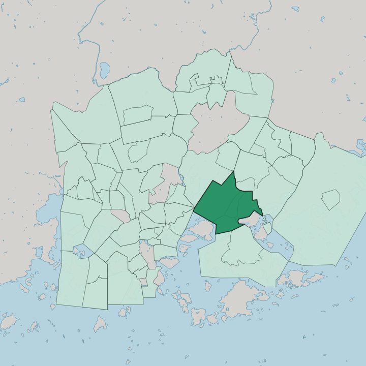 Map showing Herttoniemi — In Helsinki