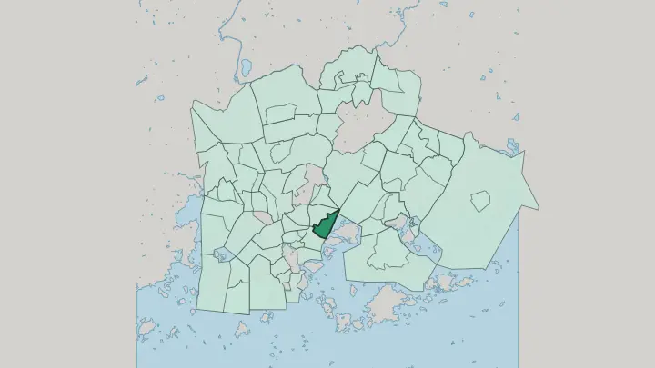 Map of Kalasatama in Helsinki