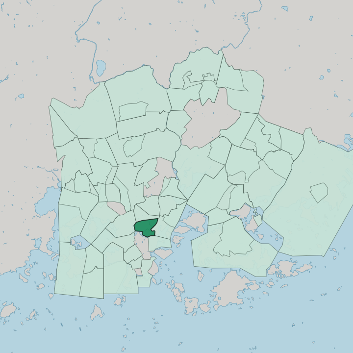 Map showing Kallio — In Helsinki