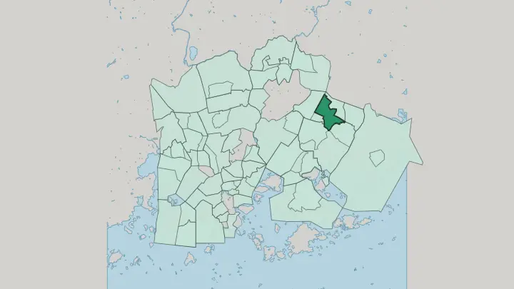 Map of Kontula in Helsinki