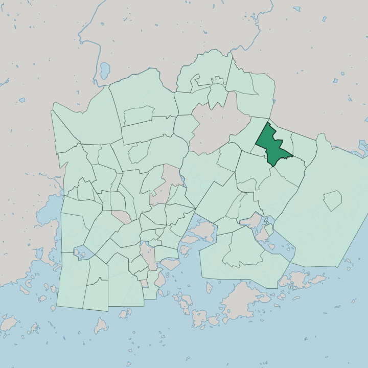 Map showing Kontula — In Helsinki