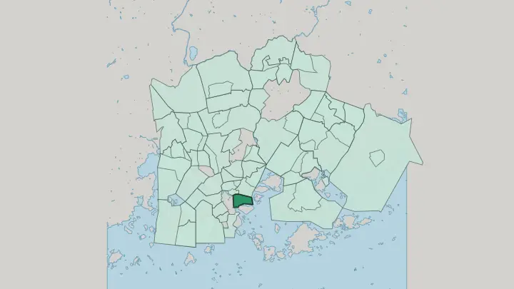 Map of Kruununhaka in Helsinki