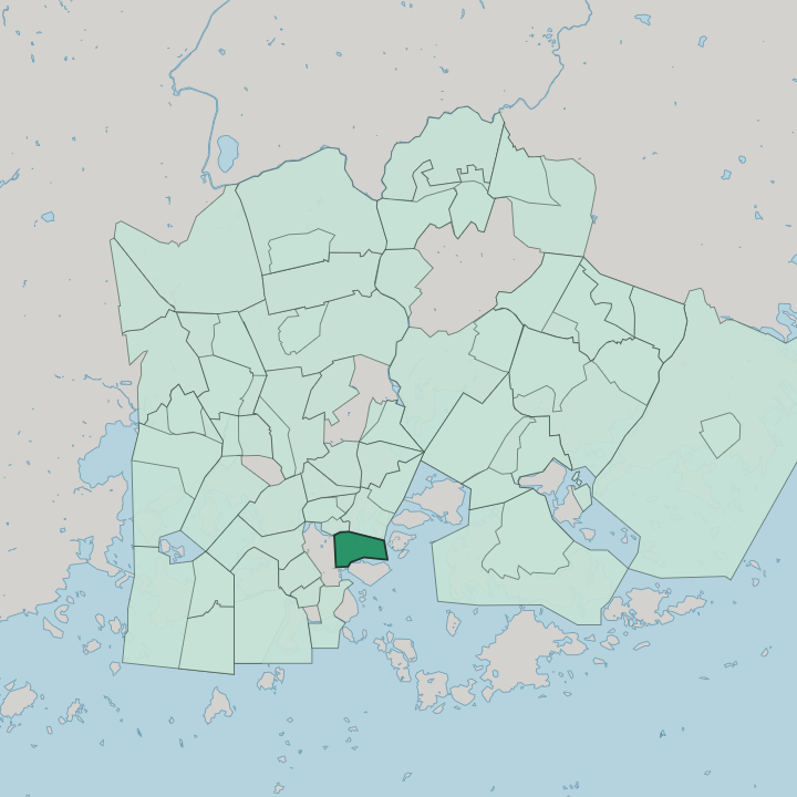 Map showing Kruununhaka — In Helsinki