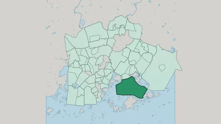 Map of Laajasalo in Helsinki