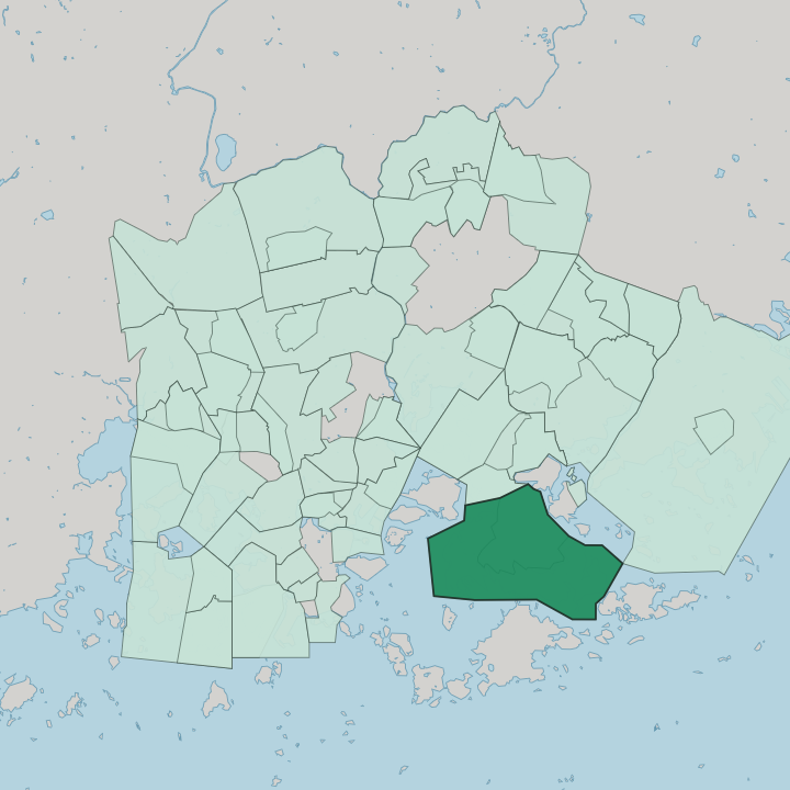 Map showing Laajasalo — In Helsinki
