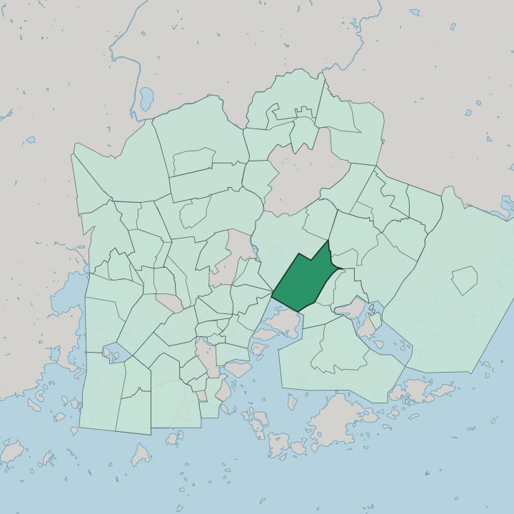 Map showing Länsi-Herttoniemi — In Helsinki