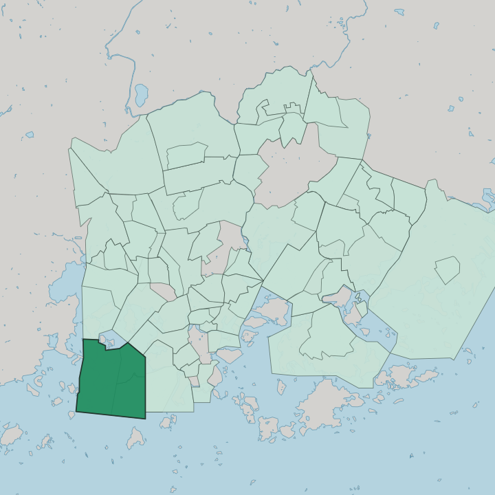 Map showing Lauttasaari — In Helsinki