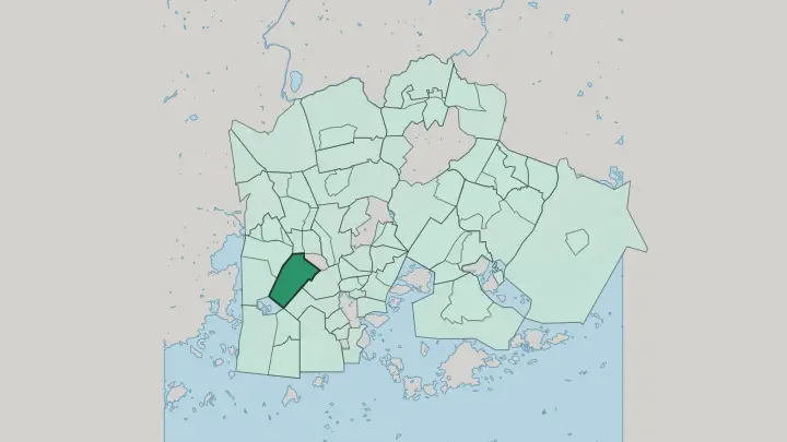Map of Meilahti in Helsinki