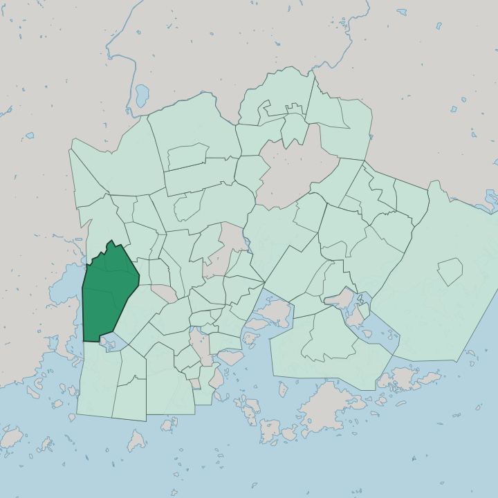 Map showing Munkkiniemi — In Helsinki