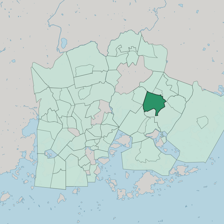 Map showing Myllypuro — In Helsinki