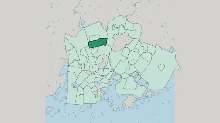 Map of Pakila in Helsinki