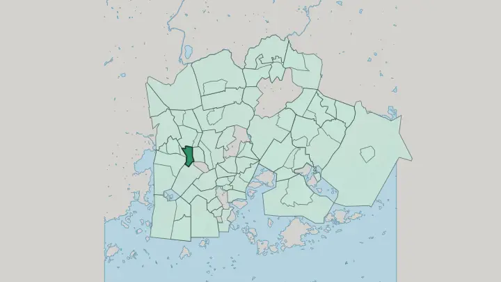 Map of Pikku-Huopalahti in Helsinki