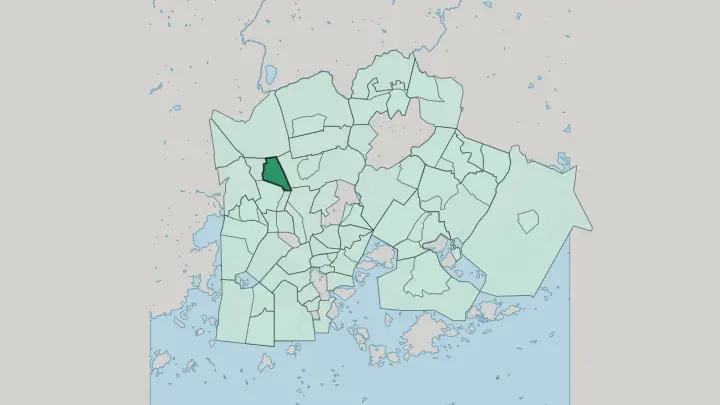 Map of Pohjois-Haaga in Helsinki