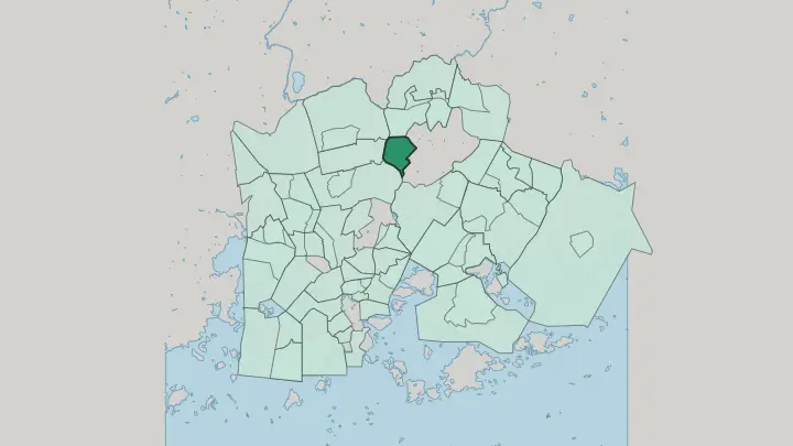 Map of Pukinmäki in Helsinki