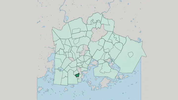 Map of Punavuori in Helsinki